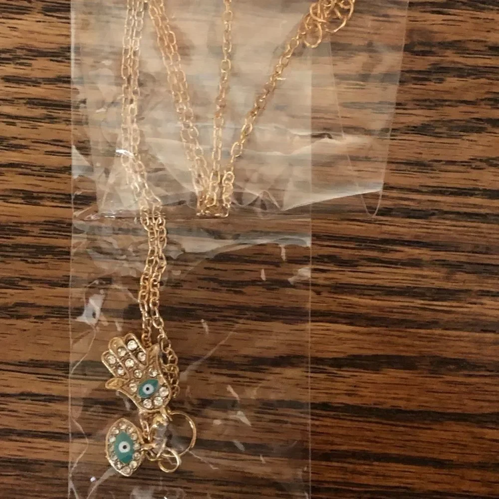 Necklace Hamsa Evil Eye Zinc Alloy Cute Versatile